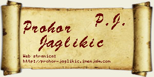 Prohor Jaglikić vizit kartica